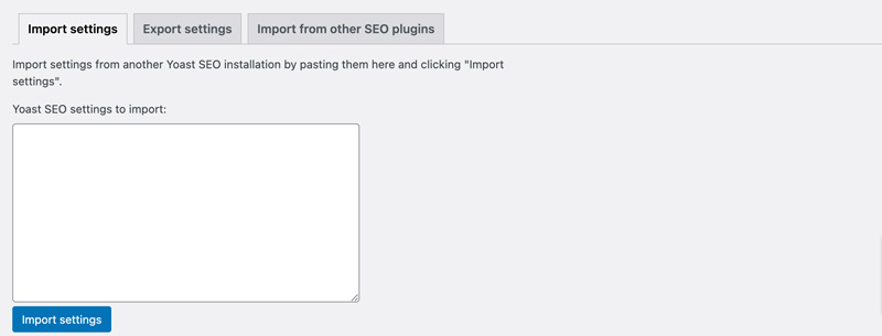 Yoast Seo Import Settings