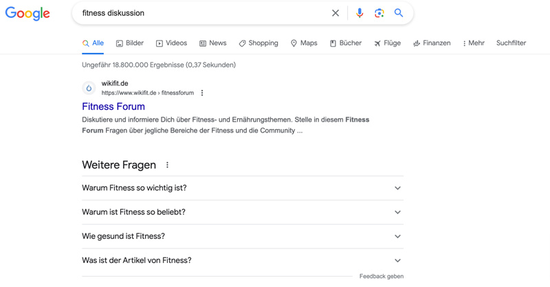 Google Keyword Fitness